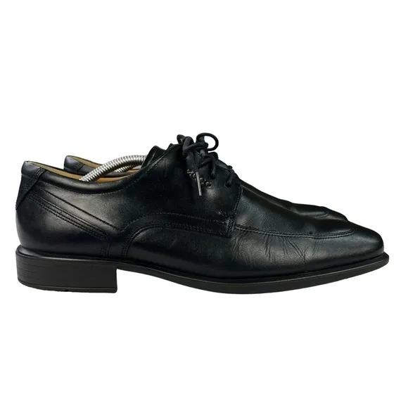 Ecco Leather Oxford Dress Mens Black Shoes‎ Size US11-11.5  EU45