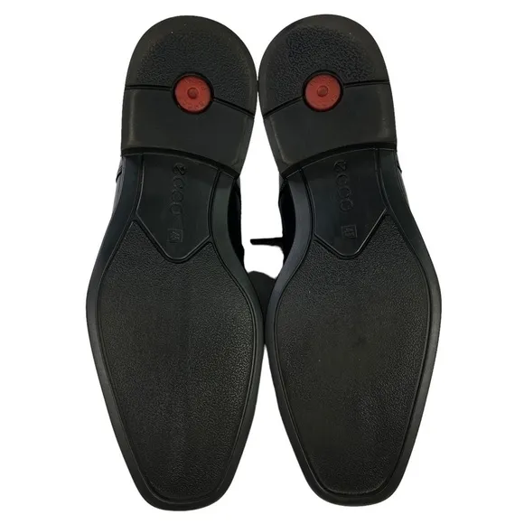 Ecco Leather Oxford Dress Mens Black Shoes‎ Size US11-11.5  EU45