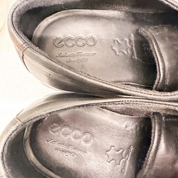 Ecco Melbourne Cap Toe Oxfords Men's Black Leather Shoes Shock Point sz 44