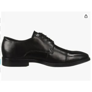Ecco Melbourne Cap Toe Oxfords Men's Black Leather Shoes Shock Point sz 44