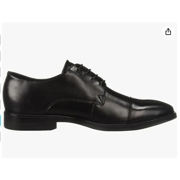Ecco Melbourne Cap Toe Oxfords Men's Black Leather Shoes Shock Point sz 44