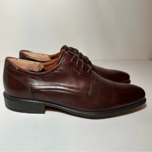Ecco Men Brown Leather Square Toe LaceUp Oxford Dress Shoes Sz EUR 46 (177 Box21