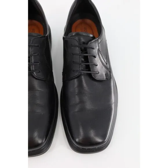 Ecco Mens 44 (US 11) Helsiniki 2 Black Plain Toe Tie Dress Shoes