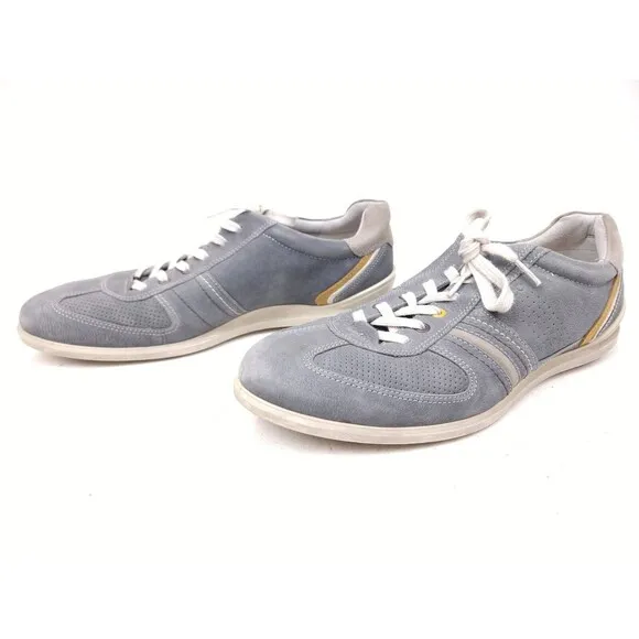 Ecco Mens Chandler Casual Sneakers Shoes Gray Leather Size 46 EU - 12-12.5 US