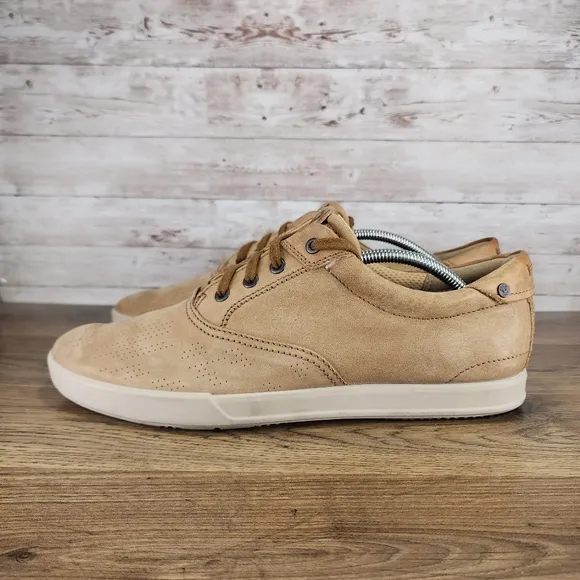 ECCO Mens Collin 2.0 Camel Tan Soft Leather Casual Sneaker Size 45 EU US 11-11.5