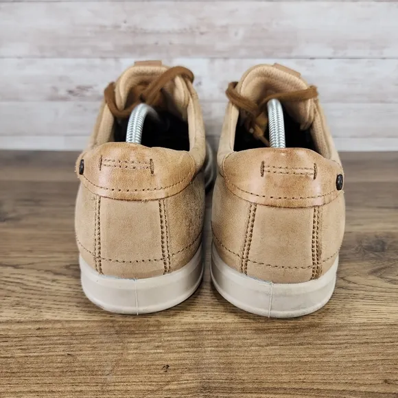 ECCO Mens Collin 2.0 Camel Tan Soft Leather Casual Sneaker Size 45 EU US 11-11.5