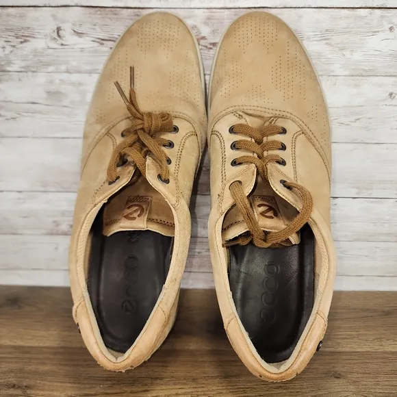 ECCO Mens Collin 2.0 Camel Tan Soft Leather Casual Sneaker Size 45 EU US 11-11.5