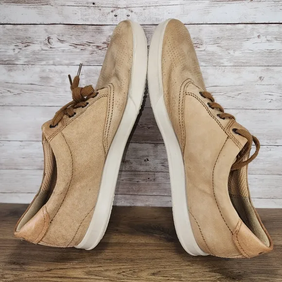 ECCO Mens Collin 2.0 Camel Tan Soft Leather Casual Sneaker Size 45 EU US 11-11.5