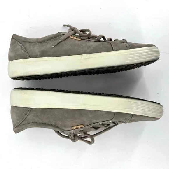 Ecco Men's Gray Suede Casual Sneakers EU47 US13 Soft Comfortable Shoe