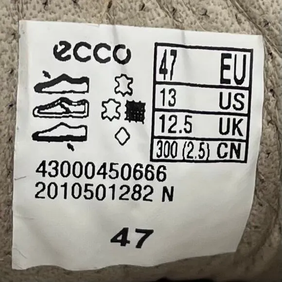 Ecco Men's Gray Suede Casual Sneakers EU47 US13 Soft Comfortable Shoe