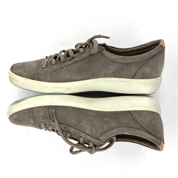 Ecco Men's Gray Suede Casual Sneakers EU47 US13 Soft Comfortable Shoe