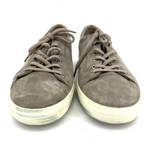 Ecco Men's Gray Suede Casual Sneakers EU47 US13 Soft Comfortable Shoe