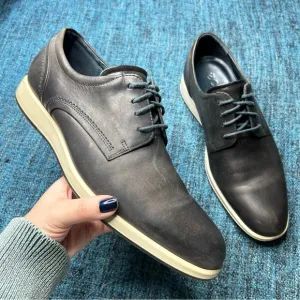 Ecco Men's Leather Dress Shoes in Grey Dark Blue