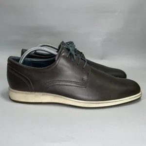 Ecco Men's Size 11.5 Dark Gray Leather Dress Casual Lace Up Oxford Derby Shoes