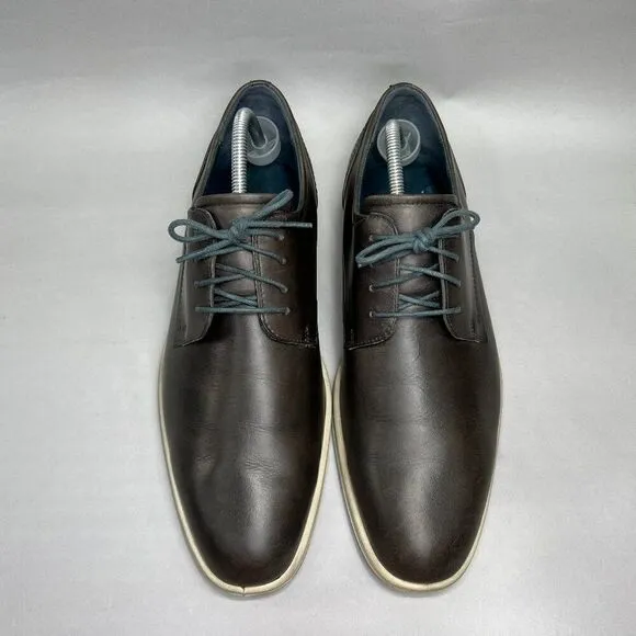 Ecco Men's Size 11.5 Dark Gray Leather Dress Casual Lace Up Oxford Derby Shoes