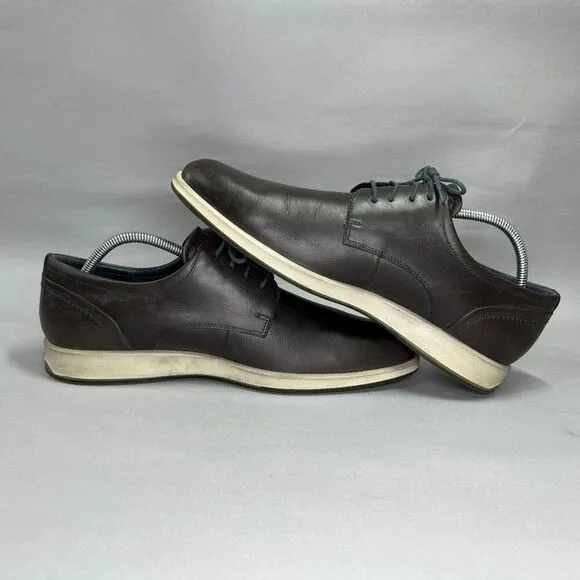 Ecco Men's Size 11.5 Dark Gray Leather Dress Casual Lace Up Oxford Derby Shoes