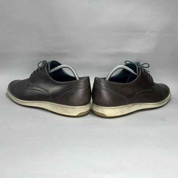 Ecco Men's Size 11.5 Dark Gray Leather Dress Casual Lace Up Oxford Derby Shoes