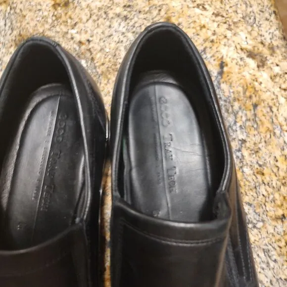 Ecco Men's Tray Tech Slip On Dress Shoes Black Leather Shoes Size US 12-12.5