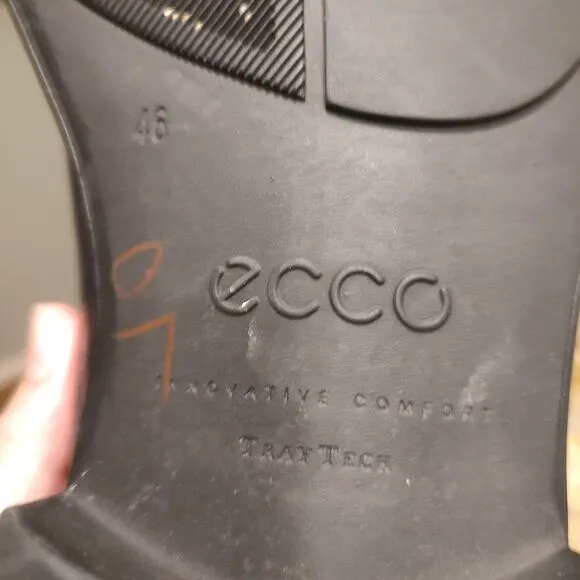 Ecco Men's Tray Tech Slip On Dress Shoes Black Leather Shoes Size US 12-12.5