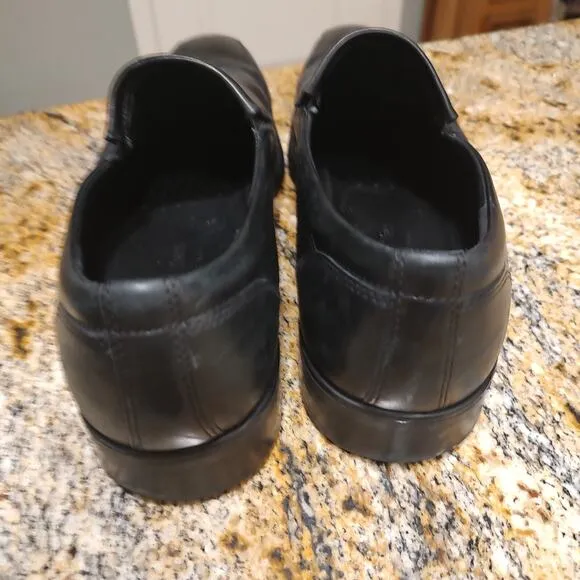 Ecco Men's Tray Tech Slip On Dress Shoes Black Leather Shoes Size US 12-12.5