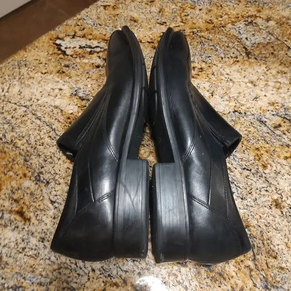 Ecco Men's Tray Tech Slip On Dress Shoes Black Leather Shoes Size US 12-12.5