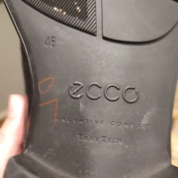 Ecco Men's Tray Tech Slip On Dress Shoes Black Leather Shoes Size US 12-12.5