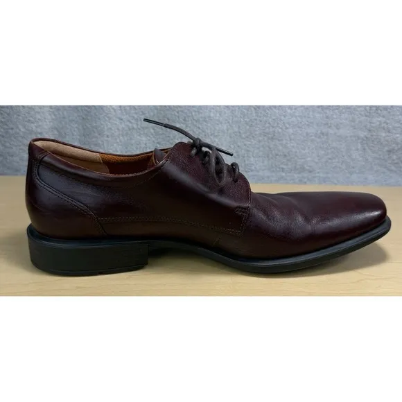Ecco‎ Shock Point Mens Brown Leather Lace Up Oxford Dress Shoes Sz 44 US 10-10.5