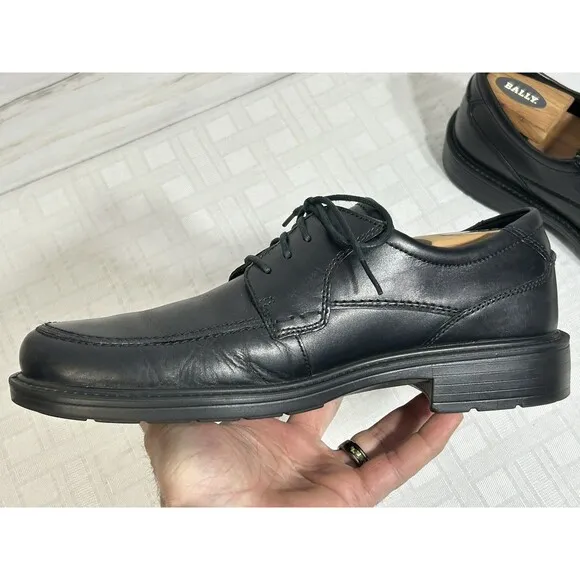 ECCO Shoes Men's Black Leather Oxfords Lace Up Size 43 US 9-9.5 Dress Casual