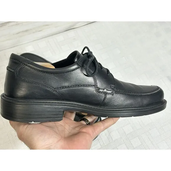 ECCO Shoes Men's Black Leather Oxfords Lace Up Size 43 US 9-9.5 Dress Casual