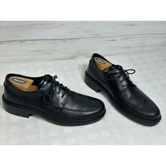 ECCO Shoes Men's Black Leather Oxfords Lace Up Size 43 US 9-9.5 Dress Casual