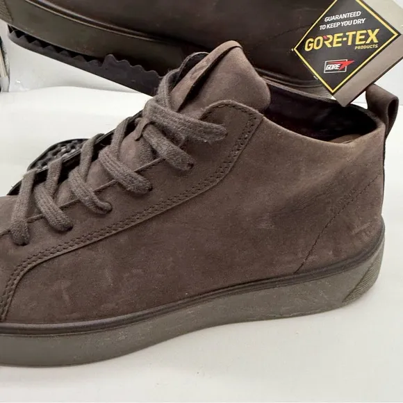 ECCO Street Tray Mens 10.5 Suede Goretex Shoes Sneakers Mid Ankle Y2K Boots 44