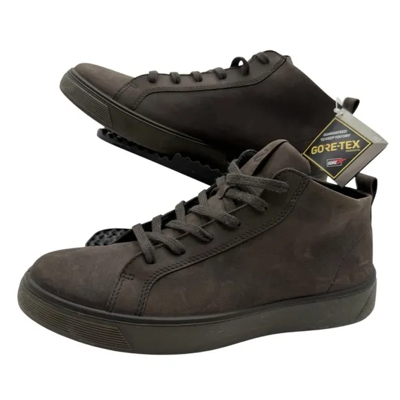 ECCO Street Tray Mens 10.5 Suede Goretex Shoes Sneakers Mid Ankle Y2K Boots 44