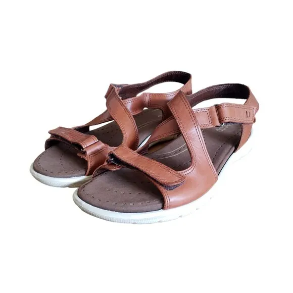 Ecco Women's Babett Comfort Leather Sandals Brown Shoes Size 40 US Size 9