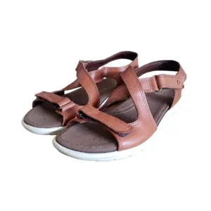 Ecco Women's Babett Comfort Leather Sandals Brown Shoes Size 40 US Size 9