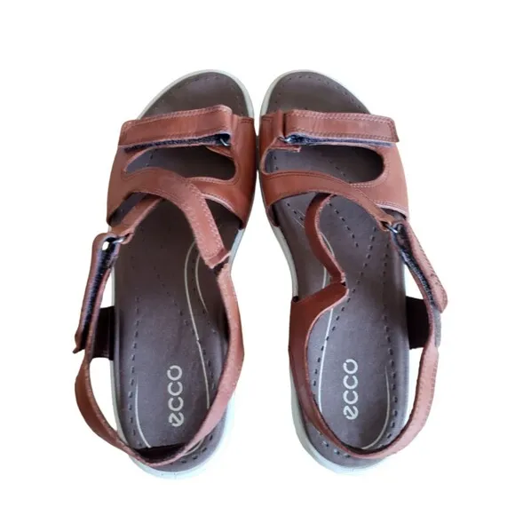 Ecco Women's Babett Comfort Leather Sandals Brown Shoes Size 40 US Size 9