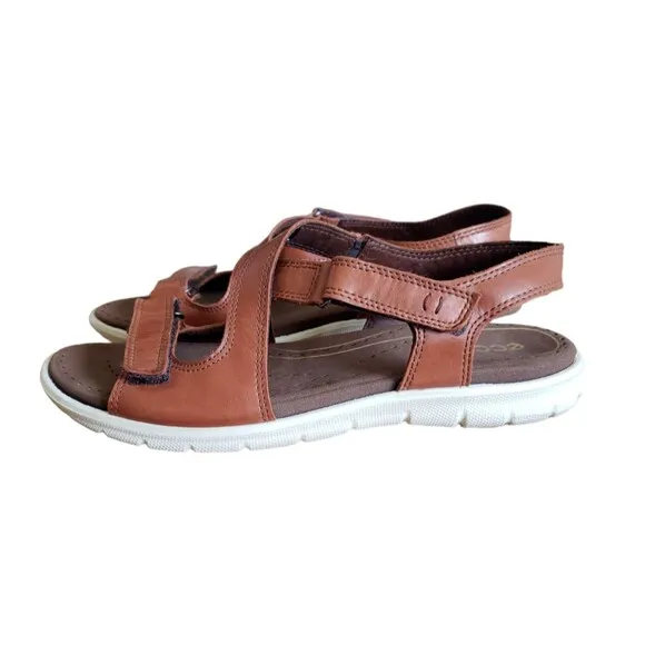 Ecco Women's Babett Comfort Leather Sandals Brown Shoes Size 40 US Size 9