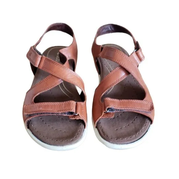Ecco Women's Babett Comfort Leather Sandals Brown Shoes Size 40 US Size 9