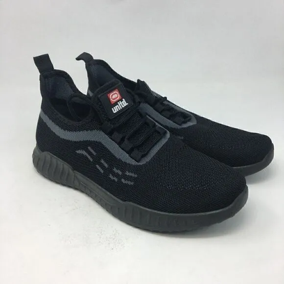 Ecko Unltd Men's Sneakers Black Grey Size 8 Mesh Fabric Knit Sock Sport Casual