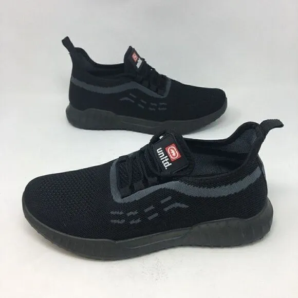 Ecko Unltd Men's Sneakers Black Grey Size 8 Mesh Fabric Knit Sock Sport Casual