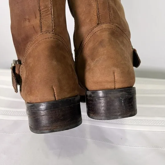 Eddie Bauer Suede Leather Brown Western Boho Southwestern Riding Boots 8.5