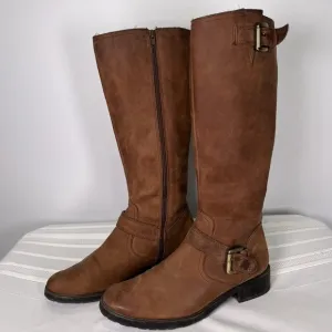 Eddie Bauer Suede Leather Brown Western Boho Southwestern Riding Boots 8.5