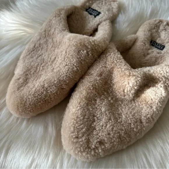 Eileen Fisher Genuine Shearling Fur Slippers Shoes Slip On Sz 38
