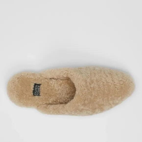 Eileen Fisher Genuine Shearling Fur Slippers Shoes Slip On Sz 38
