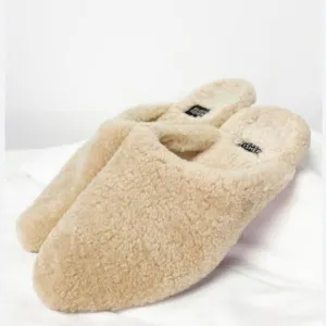 Eileen Fisher Genuine Shearling Fur Slippers Shoes Slip On Sz 38
