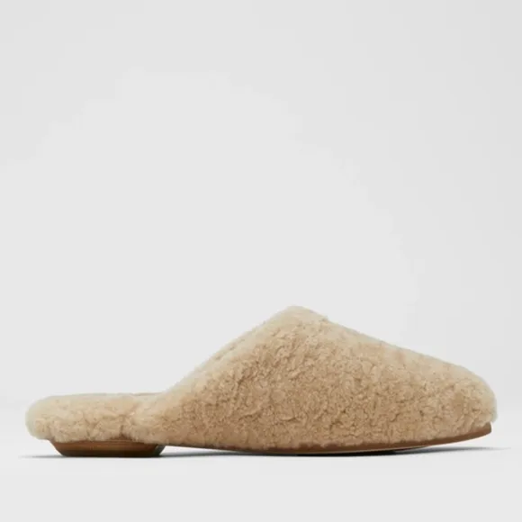 Eileen Fisher Genuine Shearling Fur Slippers Shoes Slip On Sz 38