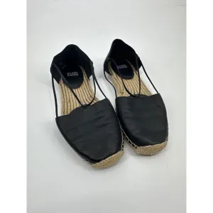 Eileen Fisher Lee black leather espadrille Size 9