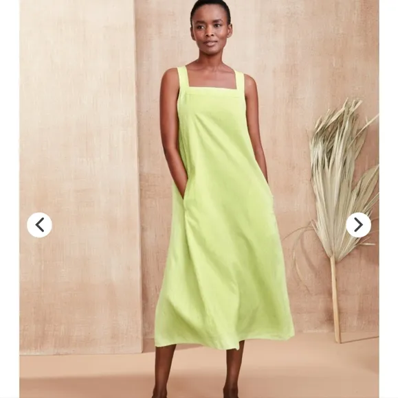 EILEEN FISHER Organic-Linen Square-Neck Dress