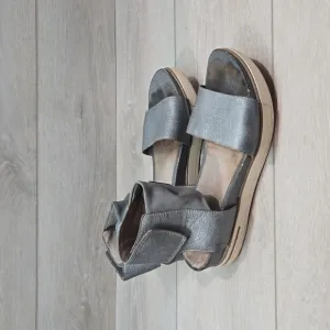 Eileen Fisher Women Ankle Leather Wedge Sandals shoes sz 6