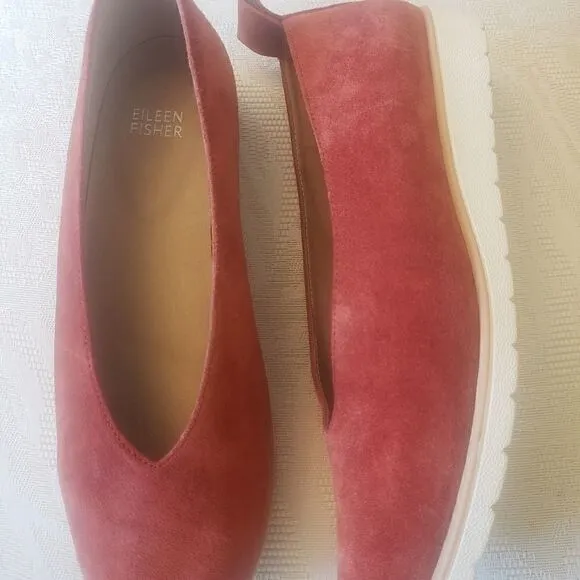 EILEEN Fisher Rust Orange Slip on Sneakers