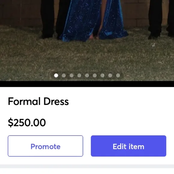 Elegant Blue Formal Prom Dress &amp; Clear Heel Shoes